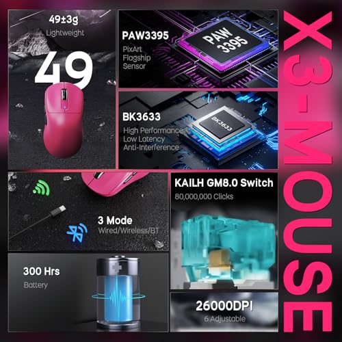 Clavier Rapid Trigger 8KHz ATTACK SHARK X68 HE avec Souris PAW3395
