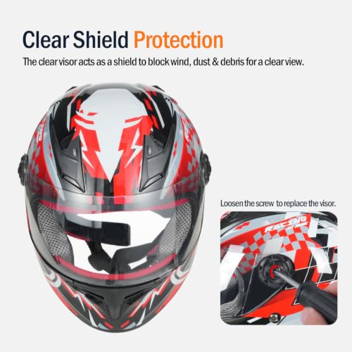 Image of Kids Motorcycle Helmet Full Face DOT Approved