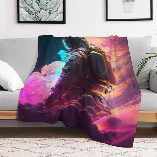 Couverture astronaute 3d finis les frissons grace a ce plaid en flannel chaud et lavable