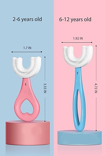 Miniatura 2 de ZaoRdky Cepillo de dientes en forma de U para niños pequeños y niños, cepillo de dientes de entrenamiento manual suave de boca entera de 2 a 6 años,