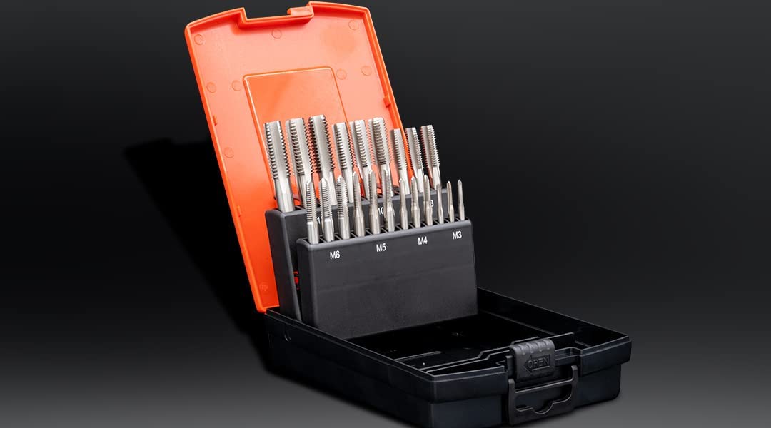 BAER Gewindeschneider Set M3 - M12 - SATZ HSS: Gewindebohrer (3 Stk. je Abmessung) - Gewindebohrerset - Handgewindebohrer Satz - Gewindeschneidsatz - Gewinde M3, M4, M5, M6, M8, M10, M12