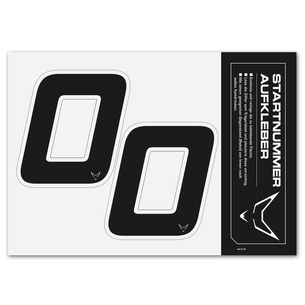 WE ARE RACING. RACEFOXX.COMStart Number Stickers Set of 2 Black 0