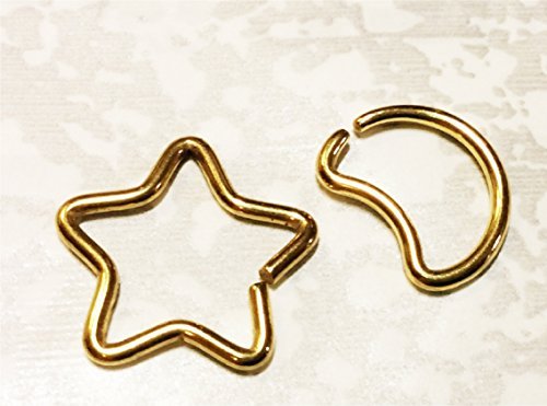 Daith Moon & Daith Star Piercing jewelry, our exclusive design,gold pvc, cartilage jewelry