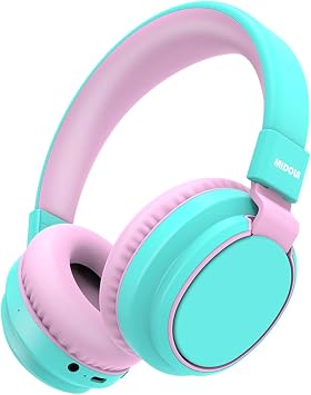 Kids Bluetooth Headphones Wireless 68 Hours,Safe Volume Limit 85/94dB | Adjustable Headband Foldable Over-Ear Lightweight Headsets for Toddler Girls Boys Tablet/iPad,HD Stereo,Built-in Mic,Cyan