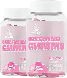 Kit 2x Creatina Gummy, Sabor Chiclete (120 Gomas) 3g de Creatina por Dose - Zero Açúcar, My Fit