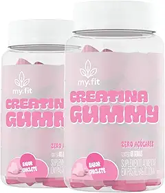 Kit 2x Creatina Gummy, Sabor Chiclete (120 Gomas) 3g de Creatina por Dose - Zero Açúcar, My Fit