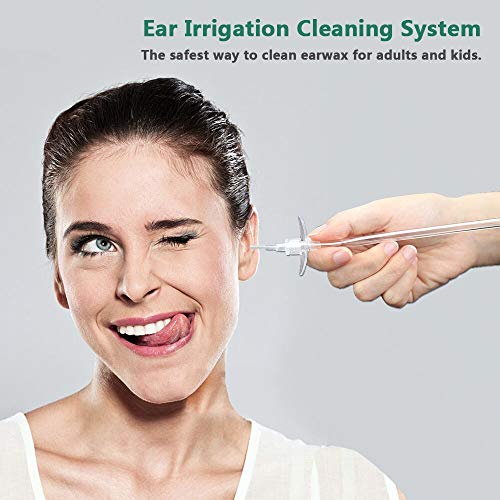 Ear Wax Remover OOCOME Ear Washer Bottle Ear Cleaning for Adults and Kids Ear Cleaner Ear Wax Removal Tool Kit with 1 Cleaning Brush, 1 Ear Basin, 1 Bulb Cleaner, 5 Disposable Tips