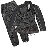 Joe Rocket RS-2 Women's 2-Piece Street Motorcycle Rain Suits - Black/Black / Medium