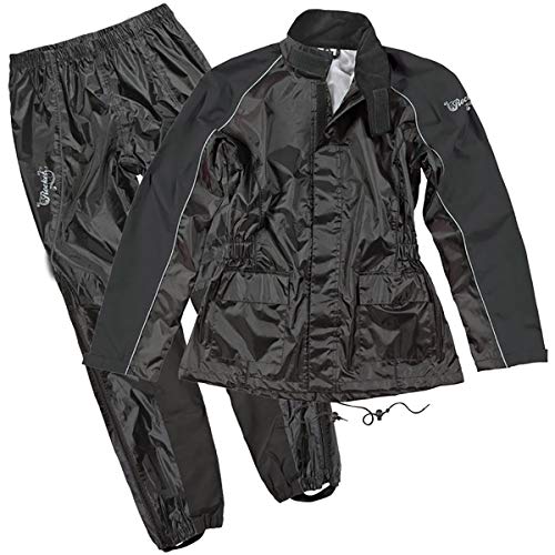 Joe Rocket RS-2 Two-Piece Women's Street Motorcycle Rainsuit - Black/Black/Medium
