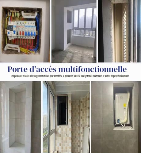 Trappe de Visite Panneau D'accès Facile pour Cloison Sèche, Trappe de Grenier en Aluminium Blanc pour Mur/Plafond, Porte D'accès avec Serrure et Clé, Couvercle de Trappe D'accès pour Plomberie(30x75cm – vue 6