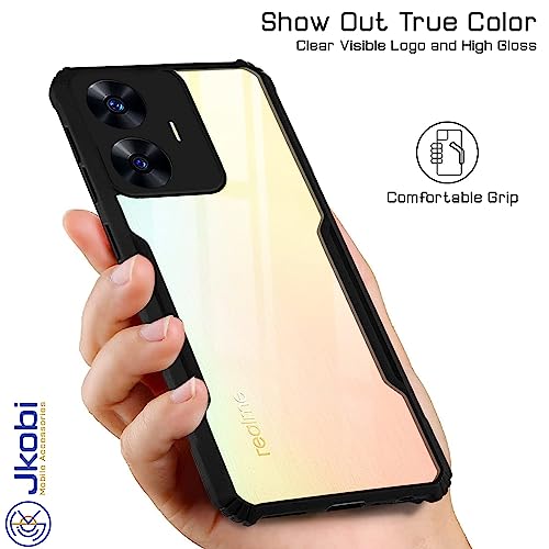 Image of Jkobi Back Cover Case for Realme C55 (Shockproof with Polycarbonate Clear Panel | Professional Black)