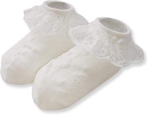 Miniatura 2 de Calcetines de vestir con volantes para bebés y niñas, paquete de 356 calcetines de encaje con volantes