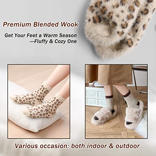 Womens Fuzzy Socks Winter Warm Socks for Women Thick Thermal Cozy Socks for Ladies 6 Pack3