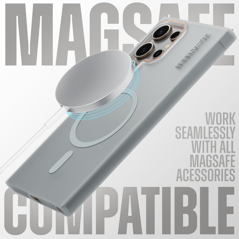 Image of Mr. Case Back Cover for Samsung S25 Ultra 5G Sleek Frosted Translucent Back with Wireless Charging Support | Anti-Scratch Shockproof Phone Case - Grey