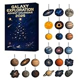 Calendario de Adviento Exploración Galáctica 2025, Adornos de Cuenta Regresiva del Sistema Solar de 24 Días y Kit de Colección de Galaxias del Universo, Decoración Navideña Astronómica (1PC)