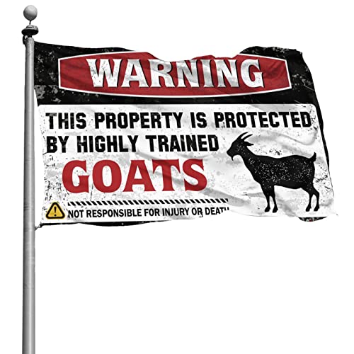 Banderas decorativas para exteriores grandes de 152 x 244 cm con divertida advertencia de cabra