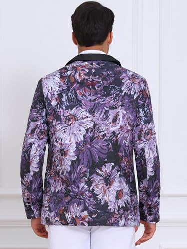 Lars Amadeus Floral Blazer for Men's Single Button Notch Lapel Prom Flower Print Suit Jacket3
