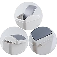 Vista 3 de 3 paquetes de basura de plástico de 4.5 galones con tapa abatible superior, cubo de basura para cocina, dormitorio, baño, color gris