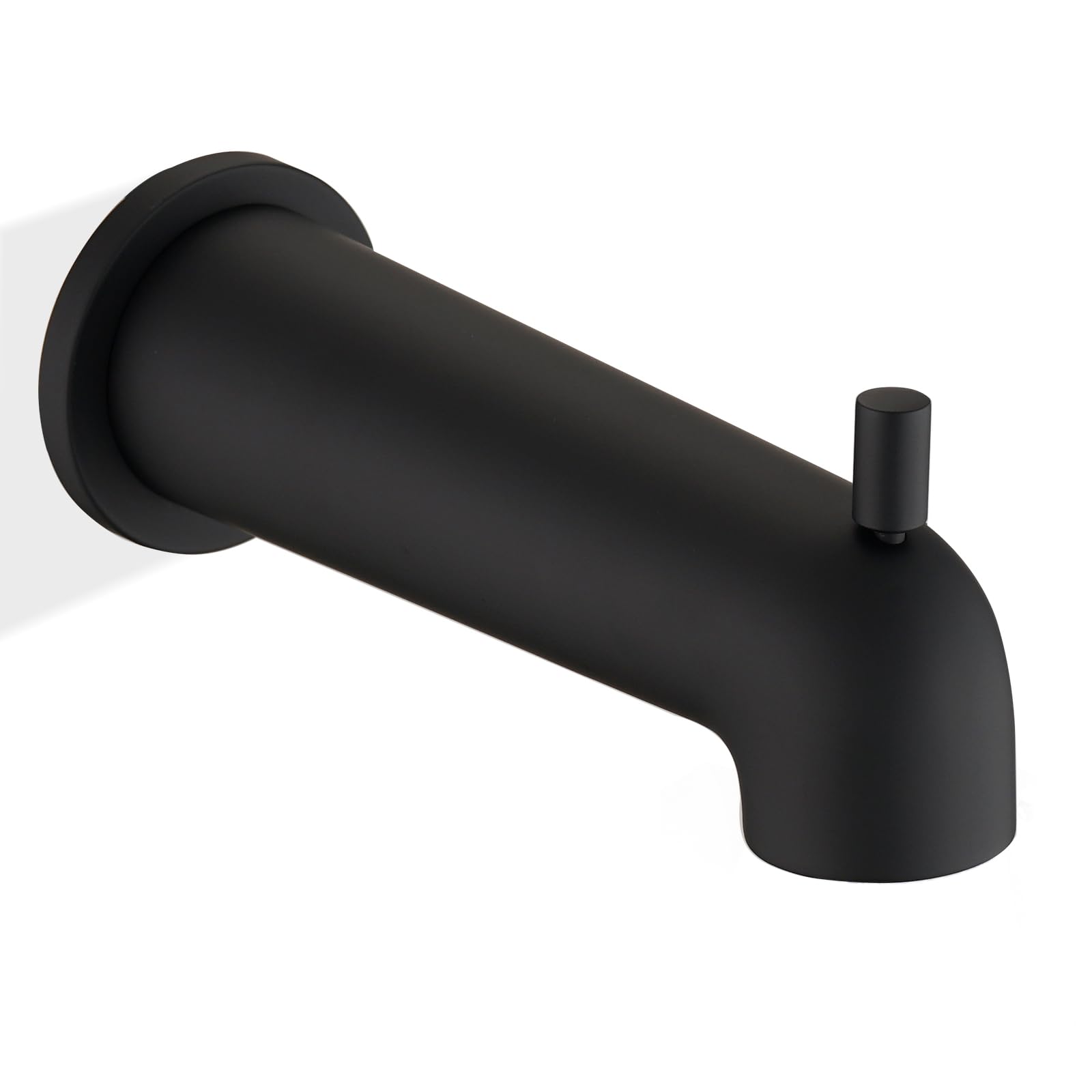 Photo 1 of YASINU 7 Inch Extra Long Slip on Bathtub Spout with Diverter, Matte Black Tub Spout Fits 1/2" Copper Tube (5/8" Diameter)