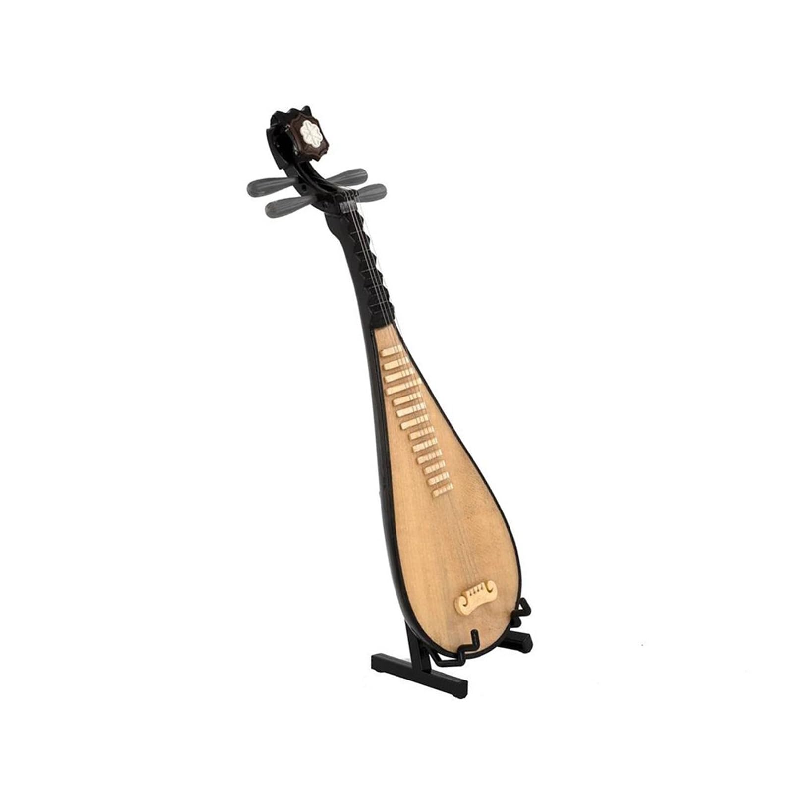 miniaturowa Ozdoba na instrument Miniaturowy Model Chińskiej Lutni Z Walizką Podporową Mini Dekoracja Akcesoriów Do Instrumentów Muzycznych (Size : 10cm)