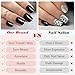 LoveOurHome 240pc Square Press on Nails Short Fake Nails Black Glue on Nail Short Acrylic Nails Press ons Nail Tips Full Cover False Nail Square Artificial Fingernail & Adhesive Tabs for Women Girls