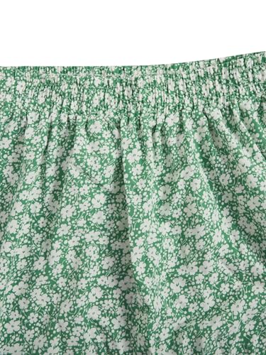 Milumia Women's Ditsy Floral High Waist Ruffle Skirt Vacation Flowy Midi Skirts4