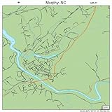 Large Street & Road Map of Murphy, North Carolina NC - Printed poster size wall atlas of your home town