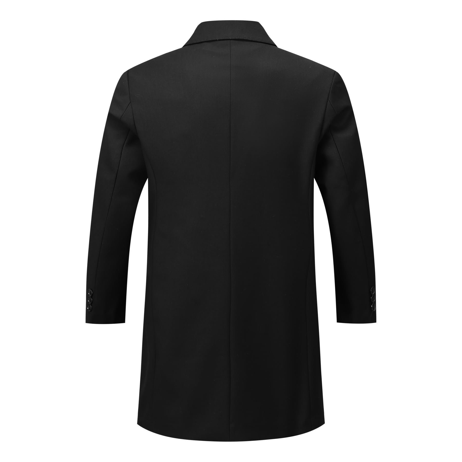 Allthemen Trench Homme Simple Boutonnage Mi-longueur Coupe-Vent Manteau Business Casual Revers Coat