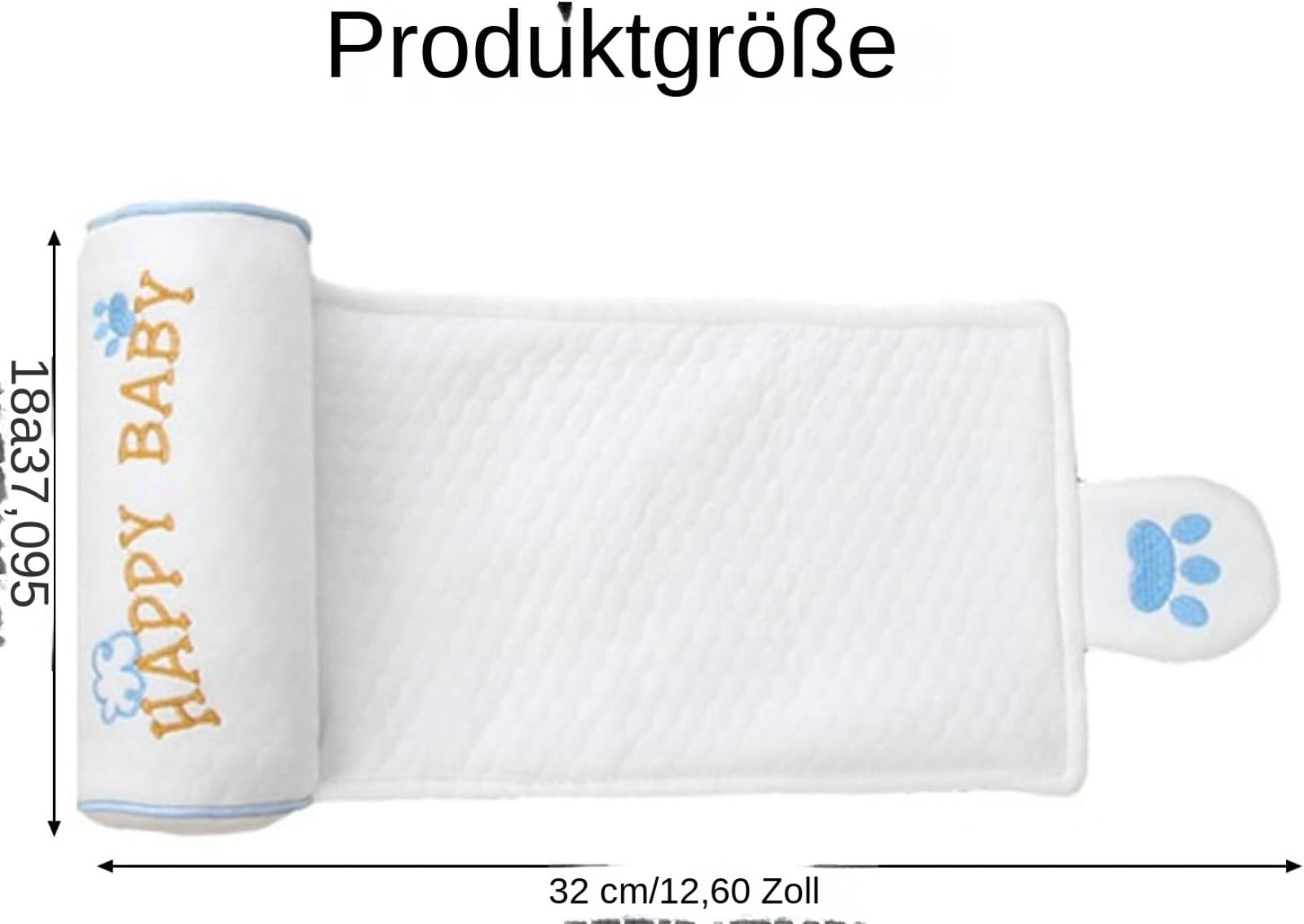 Kopfstützenkissen für Kleinkinder, Atmungsaktiv, Hirsefüllung, Baumwolle, Maschinenwaschbar, Design für Kinderbett, Kinderwagen, Autositz, Reisefreundliches Säuglingskissen, 32 x 18 cm