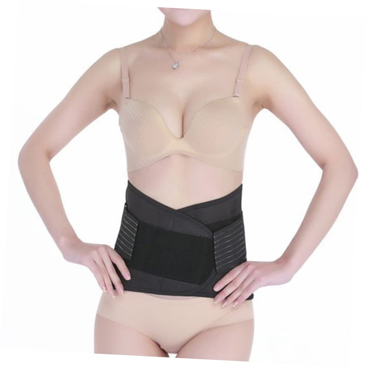 Gogogmee Adjustable Waist Support Breathable Back Strap Suspender Back Support Belt Lumbar Support Brace Waist Back Belt Lumbar Support Belt Athletic Back Brace Scent Booster Laundry Black