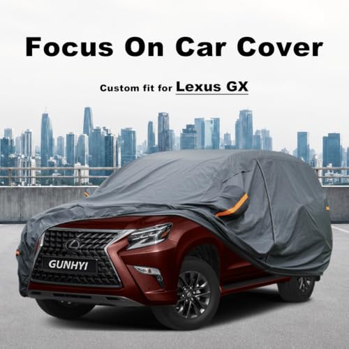 Image of GUNHYI Premium Car Cover Custom Fit Lexus GX GX460 GX470 (2002-2026), 16 Layers Heavy Duty Car Cover Waterproof All Weather with Zipper Door for Sun Rain Snow Dust Uv Protection