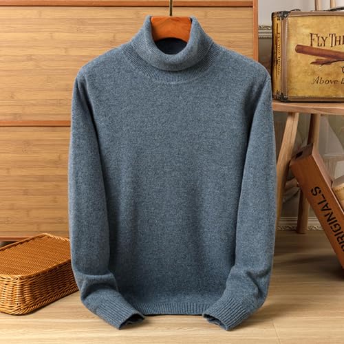 Men's 100% Wool Turtleneck Sweater,Slim Fit Long Sleeve Thermal Knit Pullover,Ribbed Hem Business Casual Winter Top2