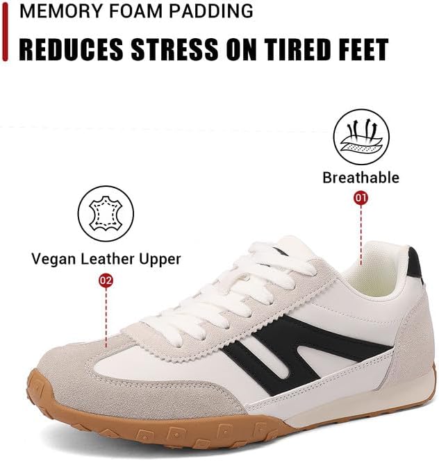 Sneakers for Women Retro Fashion Trendy Sneakers with Foam Insole Casual Shoes for Walking Tennis Classic Non-Slip Comfort Shoes - Image 6