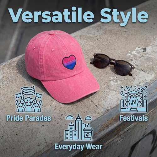 Image of Embroidered Pride Hat LGBT Cap Low Profile Distressed Dad Hat