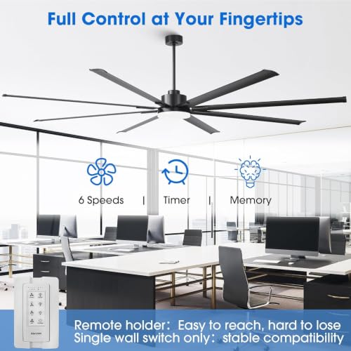 Vaczon 100" Ceiling Fan with Light and Remote, Quite DC Motor, Large Room - image 5