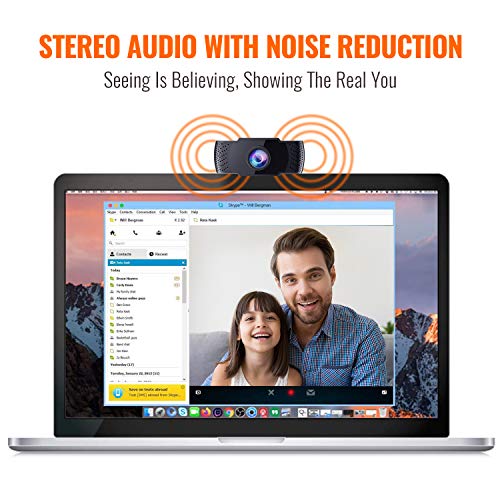 Webcam with Microphone - Full 1080P HD PC Webcam Portable Compatible with Most of Device & App, Plug and Play Webcam for Online Class Online Conferencing Streaming Laptop Desktop USB 2.0 Web Camera - Thumbnail 7