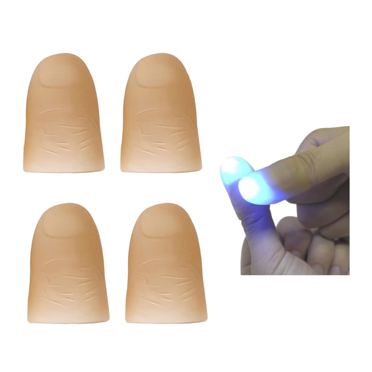 4 Pcs Thumb Light Magic Finger Light Up Thumb Tips LED Finger Lamp Thumbs Light Party Magic Stage Tricks Performance Props Tool for Funny Novelty Toy Kits (Blue) [Energy Class A+++]