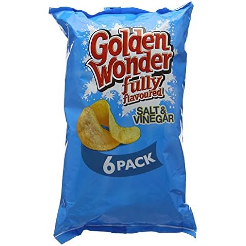 Golden Wonder Salt & Vinegar Potato Chips, 6 x 25g Cover
