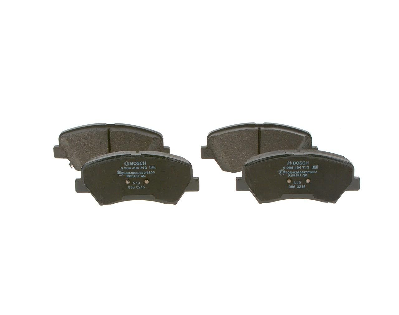 Bosch BP1707 - Brake Pads Car Front Axle - Bosch Quality - Reduced Noise and Dust - ECE-R90 Certified - Copper-Free - 1 Set of 4 Pads