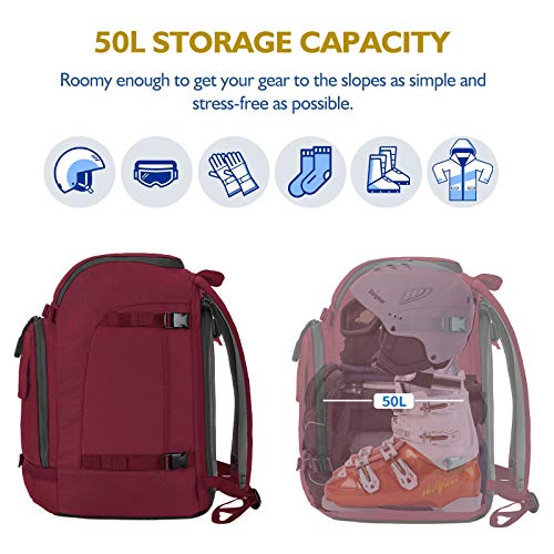 Image of Unigear Ski Boot Bag Backpack for Helmet 50L /70L, Goggles, Gloves, Skis, Snowboard & Accessories