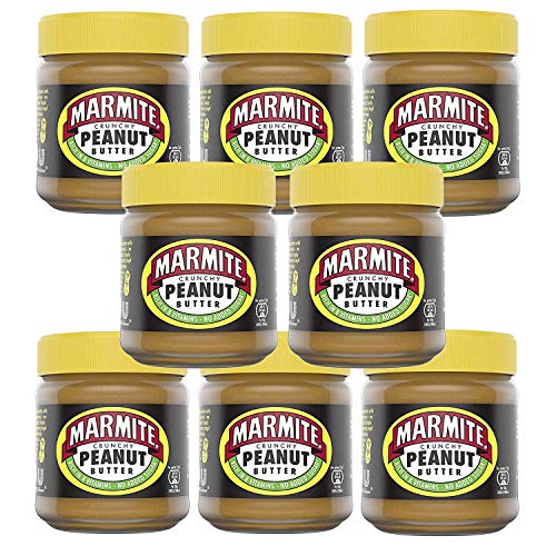 Marmite Tarro de mantequilla de maní crujiente rico en vitamina B y sin azúcar añadida, 225 g (paquete de 8)