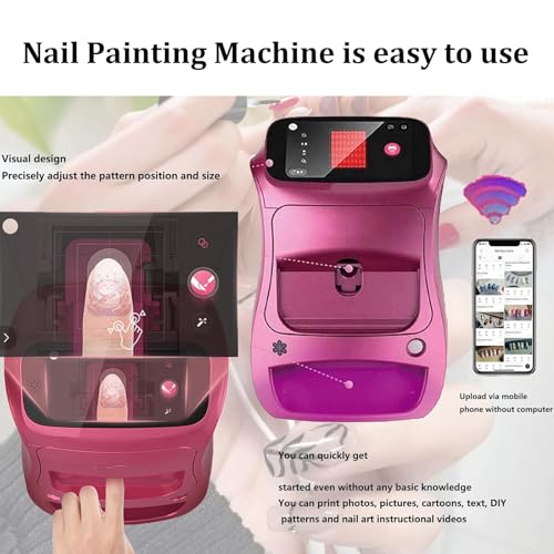 TREEYX Digital Mobile Nail Art Printer,3D Nail Printer Portable Nail Art Printing Machine with Smart App Control,for Beauty Personal Care for Girls' Home Nails - Image 6