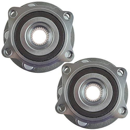 Image of TRQ Rear Wheel Bearing and Hub Assembly Set 2 Piece Compatible with 10-15 Mitsubishi Lancer Evolution GSR 10-15 Lancer Evolution MR 07-12 Outlander AWD 11-12 Outlander Sport 4WD