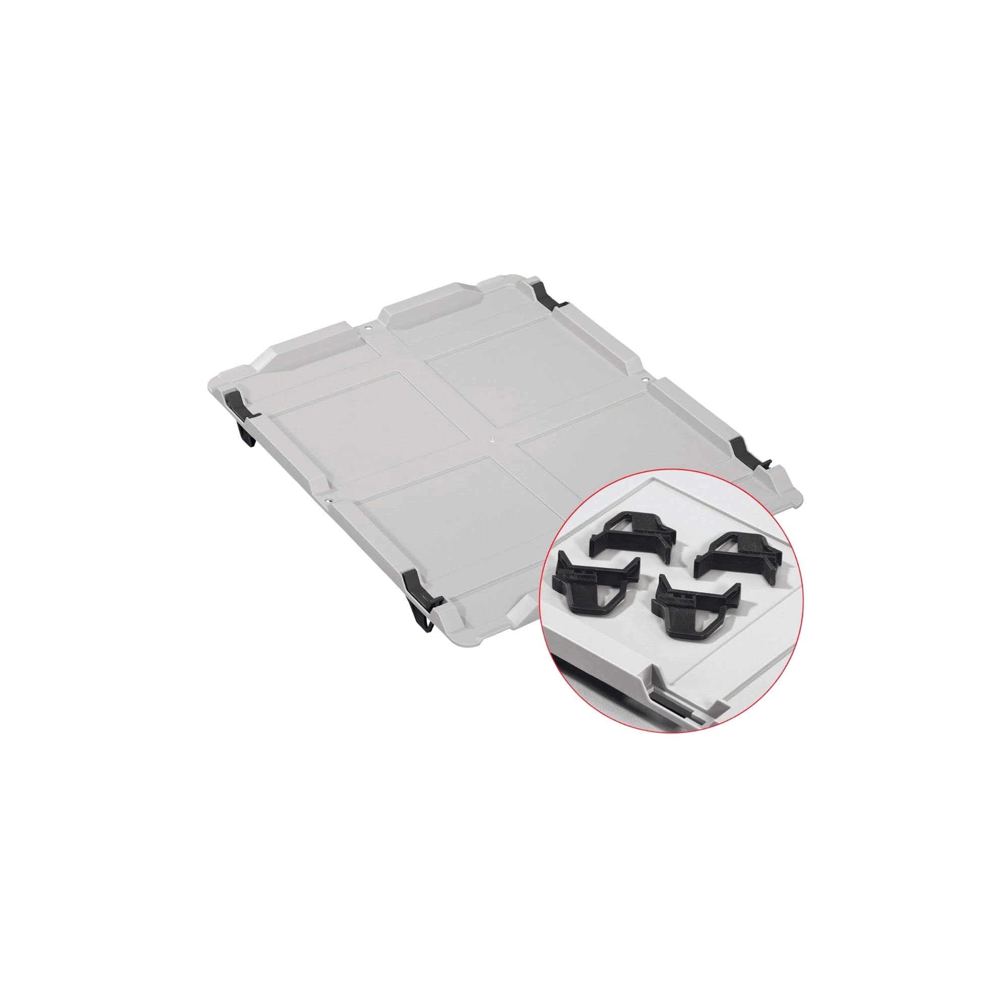 PROREGAL SparSet 5x Eurobox NextGen Grip mit Auflagedeckel & 4 schwarzen Schiebeschnappverschlüssen, HxBxT 22x30x40cm, 20 L, Grau, Griffe geschlossen, Eurobehälter, Transportbox
