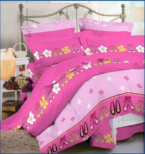 100% Cotton Duvet Cover Set with Pillow Cases Pink - Full Size, 200 Thread Count