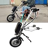 dispositivo di traino per sedia a rotelle da 500 w, attacco elettrico per sedia a rotelle per bicicletta a mano (manuale→elettrico) / portata di crociera: 85 km, 3 velocità/con luce anteriore,a