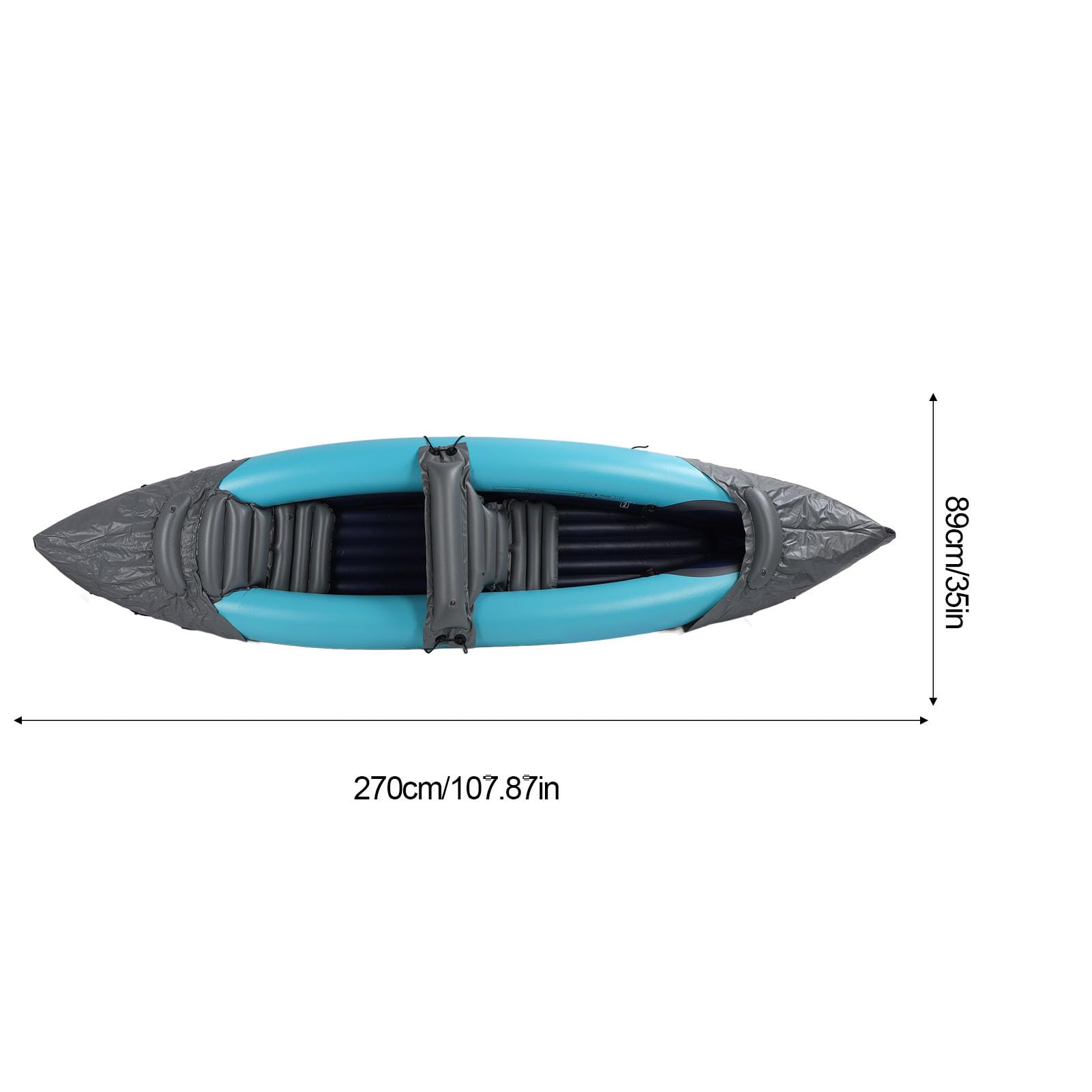 Kayak Plegable para 2 Personas, Canoa Inflable portátil con protección Solar, PVC Grueso, para Pesca, Rafting, canotaje