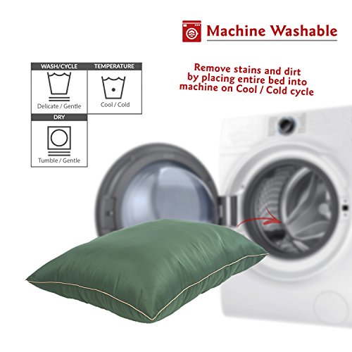 Image of Majestic Pet Rectangle Medium Dog Bed Washable - Non Slip Comfy Pet Bed - Super Value Crate Pet Pillow - Puppy Kennel for Sleeping - Medium Breed 35 x 28 Inch - Solid Green