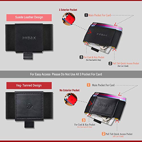 Image of Minimalist Slim Wallet Credit Card Holders - Elastic Small Front Pocket Wallet For Men Women