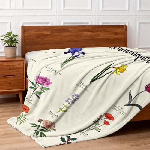 Image of Christian /Inspirational /Religious /Spiritual /Birthday Gifts for Women /Adults, First Holy Communion Gifts for Girls, Soft Throw Blankets for Women 50 inchx 60 inch